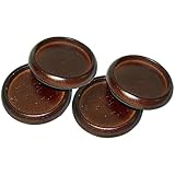 SoftTouch 4681095N, Cherry Furniture Caster Cups for Hard Floor or Carpeted Surfaces (4 Piece) -2" Round, Wood, 2 Inch