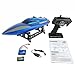 SZJJX RC Boat 2.4GHz 4 Channels Remote Control Electric Racing Boat 40KM/H High Speed Automatically 180 Degree Flipping Transmitter with LCD Screen Blue
