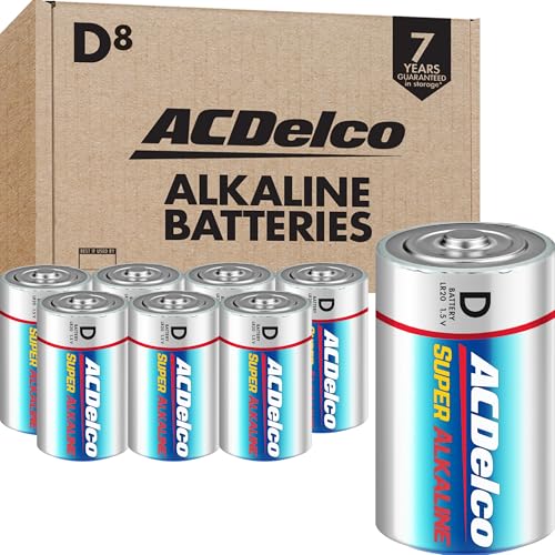 ACDelco 8-Count D Batteries, Maximum Power Super Alkaline Battery for Home and…