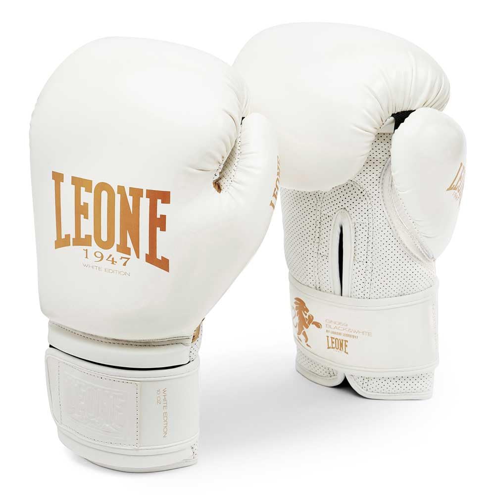 LEONE 1947, Black Edition Boxing Gloves, Black&White Gloves, White, 10 oz, GN059 — image 1