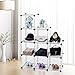 SONGMICS Cube Organizer, 9-Cube Book Shelf, DIY Plastic Closet Cabinet, Modular Bookcase, Storage Shelving for Living Room, Office, 36.6 x 12.2 x 48.4 Inches, White