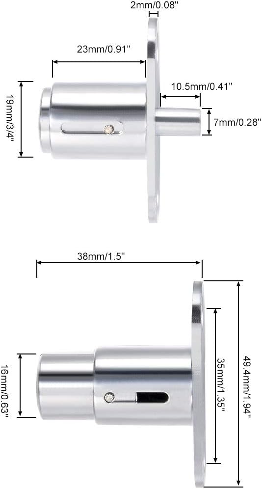 sourcing map Drawer Desk Wardrobe Cabinet Push Plunger Lock, 3/4" Cylinder Diameter 7/8" Cylinder Length - Image 5