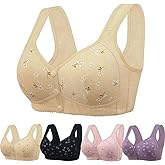 Daisy Bras for Older Women No Underwire Front Closure Comfort Senior Wireless Snap Closing Bra