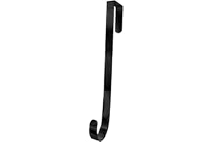 Adorox 12" Heavy Duty Sterling Metal Coated Wreath Hanger (Black)