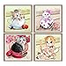 Yomiie 4 Pack 5D Diamond Painting Cat Full Drill by Number Kits, Colorful Flower Kittens DIY Paint with Diamonds Arts Cats in The Cup Rhinestone Embroidery Craft for Home Room Decoration (12x12 inch)