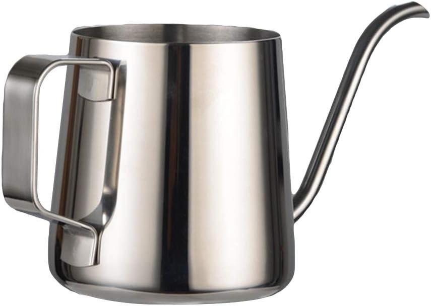 Jytrading Drip Pot, 350ML Long Narrow Spout Coffee Tea Stainless Steel Drip Pot Gooseneck Kettle Silver 350ml