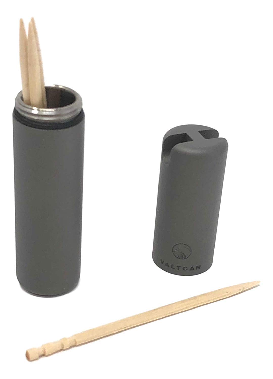 TOOTHPICK HOLDER Titanium Pill Canister Keychain VALTCAN Pocket Design