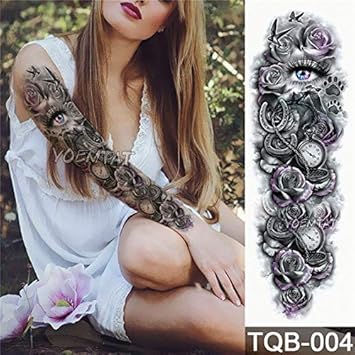 Buy Generic Large Arm Sleeve Tattoo Catrina Skull Girl Waterproof