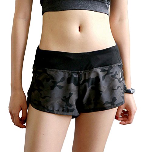 XL Women Camouflage Activewear Trousers Sports Fitness Shorts Gym Training Wide Waistband Mini Pants