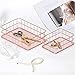 Caveen Metal Wire Mesh Basket Copper Rose Gold Basket For Office Bathroom Bedroom Essential Oil Storage Makeup Brushes Organizer Medium