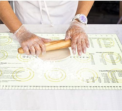 Extra Large Silicone Pastry Mat with Measurements and Conversion Charts 23.6" ×15.7", Yellow