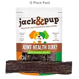 Jack&Pup 12" Joint Health Beef Jerky Dog Treat Chews (12 Pack) - Gourmet, Fresh and Savory Beef Gullet Jerky - Naturally Rich in Glucosamine and Chondroitin - Promotes Healthy Joints and Tissue Growth