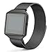 Hagibis Compatible Fitbit Blaze Band with New Metal Frame Milanese Loop Stainless Steel Bracelet Strap Magnet Lock Band for Fitbit Blaze Smart Watch-Small Large Black Sliver Rose Gold (Black, Large)