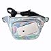 EBTOYS Waist Bag Casual Bag Women Shiny Holographic Fanny Pack Bum Bag（Silver)