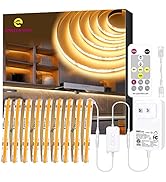 Emitever LED Strip Light,Warm White 3000K,COB Dimmable Tape Lights with RF Controller,UL 24V DC P...