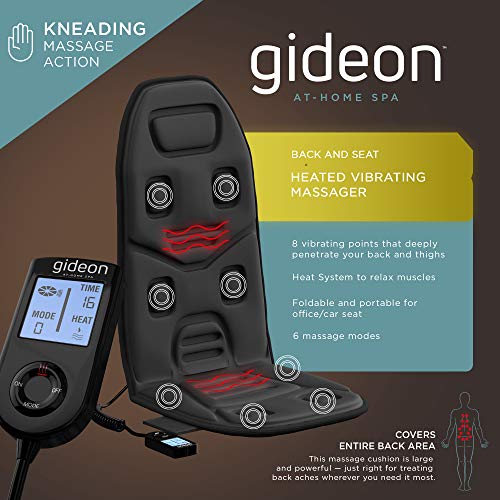 Gideon Neck Back and Thigh Heated Vibrating Massage Seat Cushion with 8 Massaging Modes; Home, Car or Office - Thumbnail 2