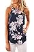 YOINS Women Navy Random Floral Print Round Neck Casual Cami Top