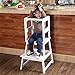 SDADI Kids Kitchen Step Stool with Safety Rail CPSC Certified- for Toddlers 18 Months and Older, White LT01W