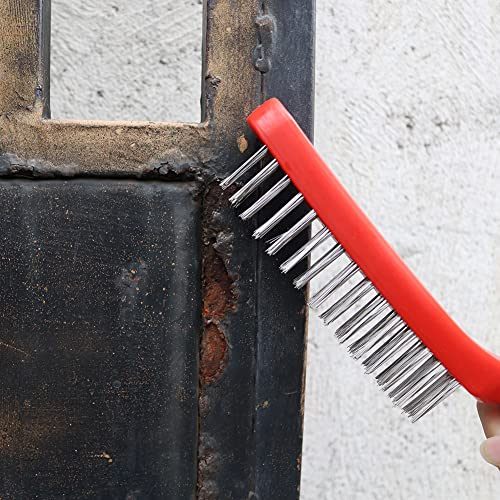 Wire Brush Set for Cleaning, 10" Medium Heavy Duty Carbon Steel and