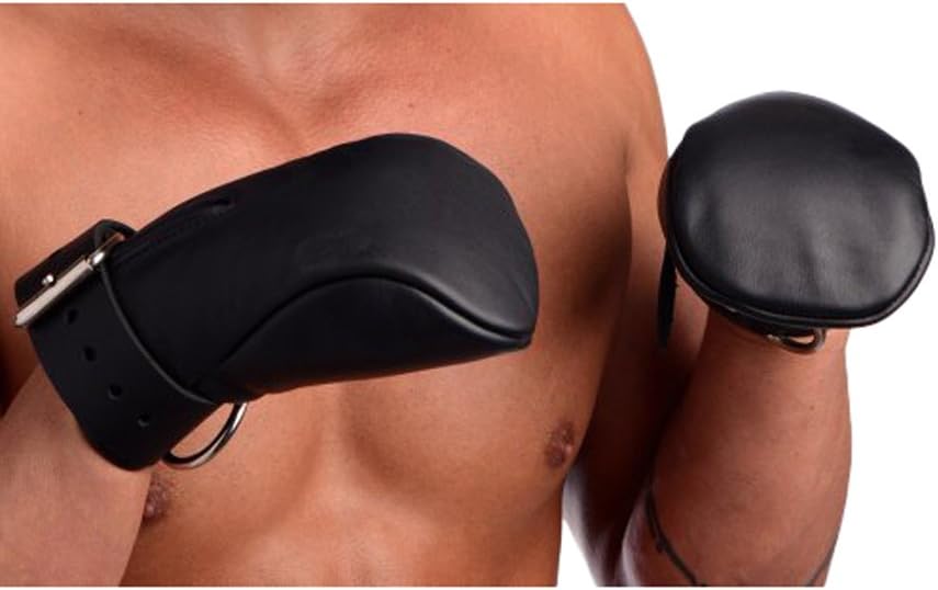 Strict Leather Small/Medium Deluxe Padded Fist Mitts, Black, S/M - Image 3