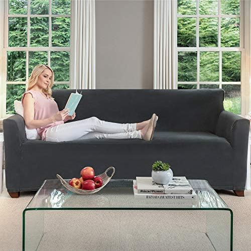 Gorilla Grip Original Fitted Velvet 1 Piece Large Sofa Protector for