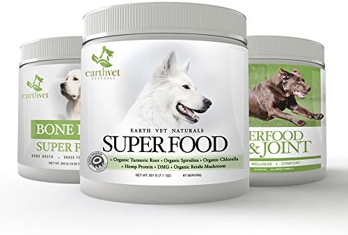 Earth Vet Superfood Formula, Bone Broth Superfood Protein &amp; Superfood Hip &amp; Joint Formula for Dogs (3 PACK)