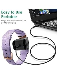 NANW - Cargador para Fitbit Charge 3 (2 unidades), cable de carga USB de repuesto de 3.8 in con adaptador de base para Fitbit Charge 3 Smartwatch