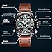 MEGALITH Mens Sports Watches Men Military Waterproof Big Face Analog Digital Designer Brown Leather Wrist Watch