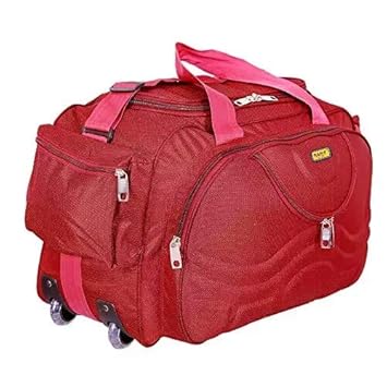 fast fashion Red Fabric Strolly Duffle