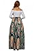 Annflat Women's African Floral Print Maxi Skirts A Line Long Skirts With Pocket Large Multi1