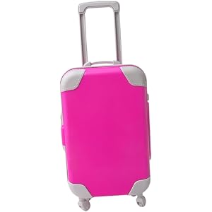 PETSOLA Doll Suitcase 18 Inch Doll Accessory Model Toy Luggage Carrier PP Material Openable Feature Suitable for Children, Da