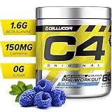 C4 Original Pre Workout Powder Icy Blue Razz | Sugar Free Preworkout Energy Supplement for Men & Women | 150mg Caffeine + Beta Alanine + Creatine | 60 Servings