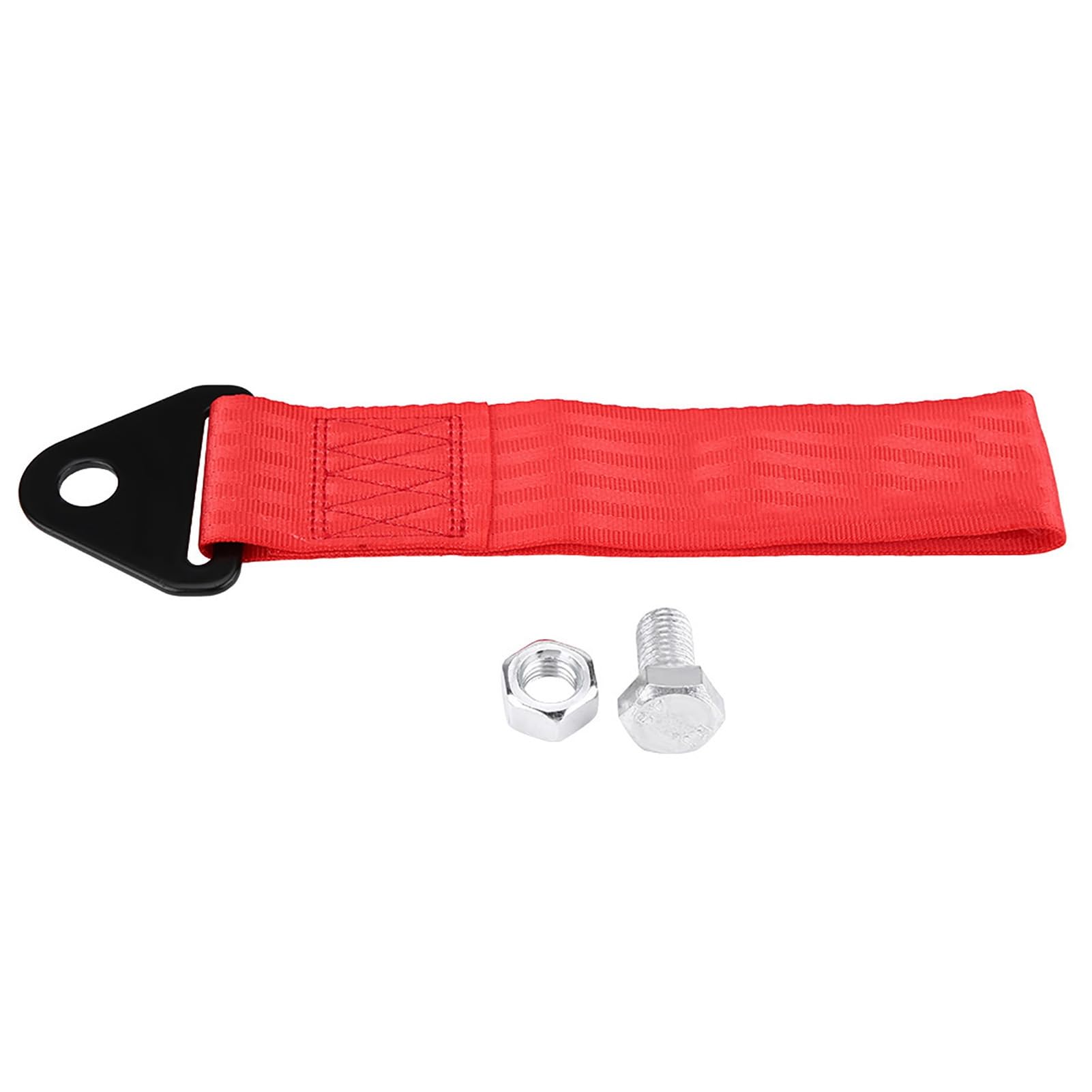 Universal High Strength Racing Car Tow Strap Tow Rope for Front Rear Bumper Towing Hook (Red)