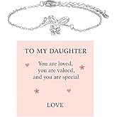 72ore Silver Bow Bracelet To My Daughter Bracelet Birthday Gifts for Daughter Gifts Mom