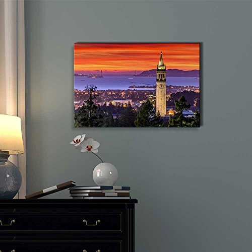 Dramatic Sunset Over San Francisco Bay and The Campanile Wall Decor
