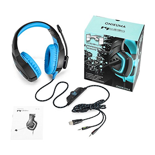 Stereo Gaming Headset for PS4, PC, Xbox One Controller, Noise Cancelling Over Ear Headphones with Mic, LED Light, Bass Surround, Soft Memory Earmuffs for Laptop Mac Nintendo Switch Games - Thumbnail 6
