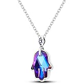 NARMO 925 Sterling Silver Necklace for Women Heart Pendant Necklace Moon Pendant Necklace Colorful Cubic Zirconia Pendant with Chain Necklace Various Dainty Necklaces for Women