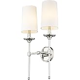 Z-Lite 3033-2S-PN Emily Wall Sconce, 2-Light 120 Total Watts, Polished Nickel