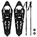 Winterial Onyx Premium Snowshoes 25 Inch Mountain Terrain Black Snow Shoes with Quick Fit Bindings Carry Bag and Adjustable Poles
