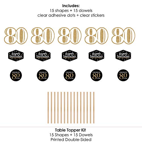 4 Adult+80th+Birthday+Centerpiece+Toppers
