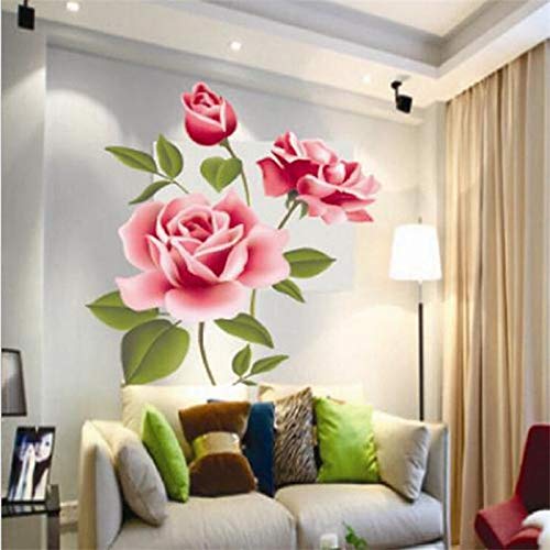Buy Soledi Romantic Pink Rose Wall Sticker Home Decor Bedroom Art
