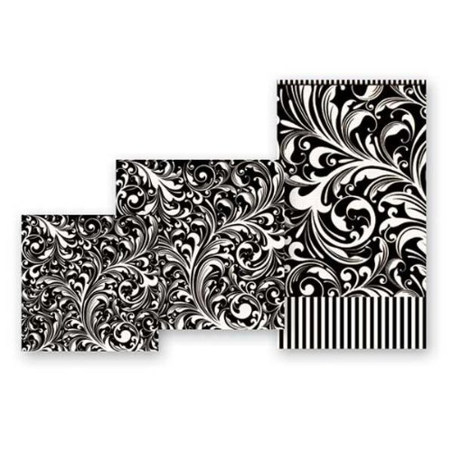 Michel Design Works 15-Count 3-Ply Paper Hostess Napkins, Black Florentine