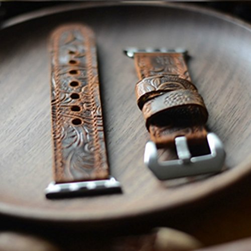 handmade Genuine Leather strap Apple Watch Band iwatch 42 mm Watch Strap iWatch Band Accessory iWatch Strap brown 24mm - Thumbnail 3