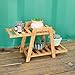 2 Layers Mini Bamboo Plant Stand Small Flower Display Rack Shelf Planter Indoor Outdoor Garden Desktop Decoration Succulent Plants