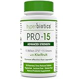PRO-15 Advanced Strength Probiotics: 3x the CFU Count With Kiwi Extract—15 Strains—30 Once Daily Tablets—15x More Survivability Than Veggie Capsules With Patented Delivery Technology