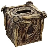 Rustic Deer Antler / Tree Bark Square Tissue Box Cover Holder