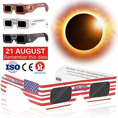 SHAOLIN Solar Eclipse Glasses 2017 CE ISO Certified for Sun Eclipse Viewing Glasses 21 August in USA