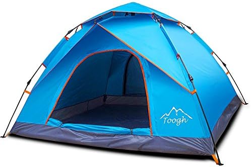 Toogh 3-4 Person Camping Tent 4 Seasons Waterproof Backpack Tents Sun Dome Automatic Pop-Up Outdoor Sports Tent