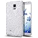Galaxy Note 4 Case,NSSTAR Scratch-Proof Ultra Thin Crystal Clear Rubber Gel Transparent TPU Soft Silicone Bumper Case with Shockproof Protective Case for Samsung Galaxy Note 4 N910,White Lace Flower