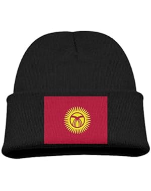 Flag Of Kyrgyzstan Kid's Hats Winter Funny Soft Knit Beanie Cap children Unisex
